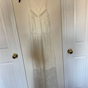 Vanity Hint Ivory Lace maxi dress NWOT